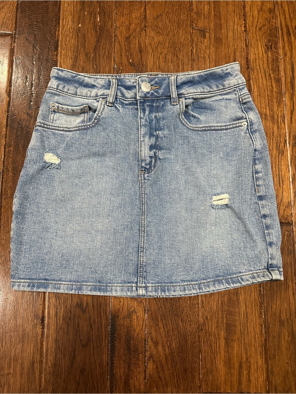 Garage Denim Mini Skirt - Casual Distressed Style Size Small